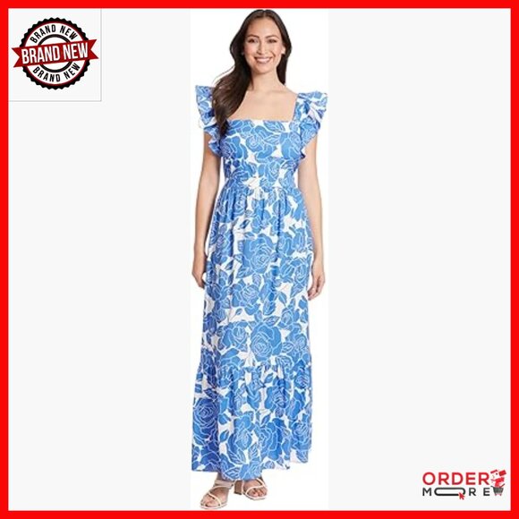 Dresses & Skirts - Size 0 Maxi Dress with Square Neck Ruffle Detail Polyester Lined